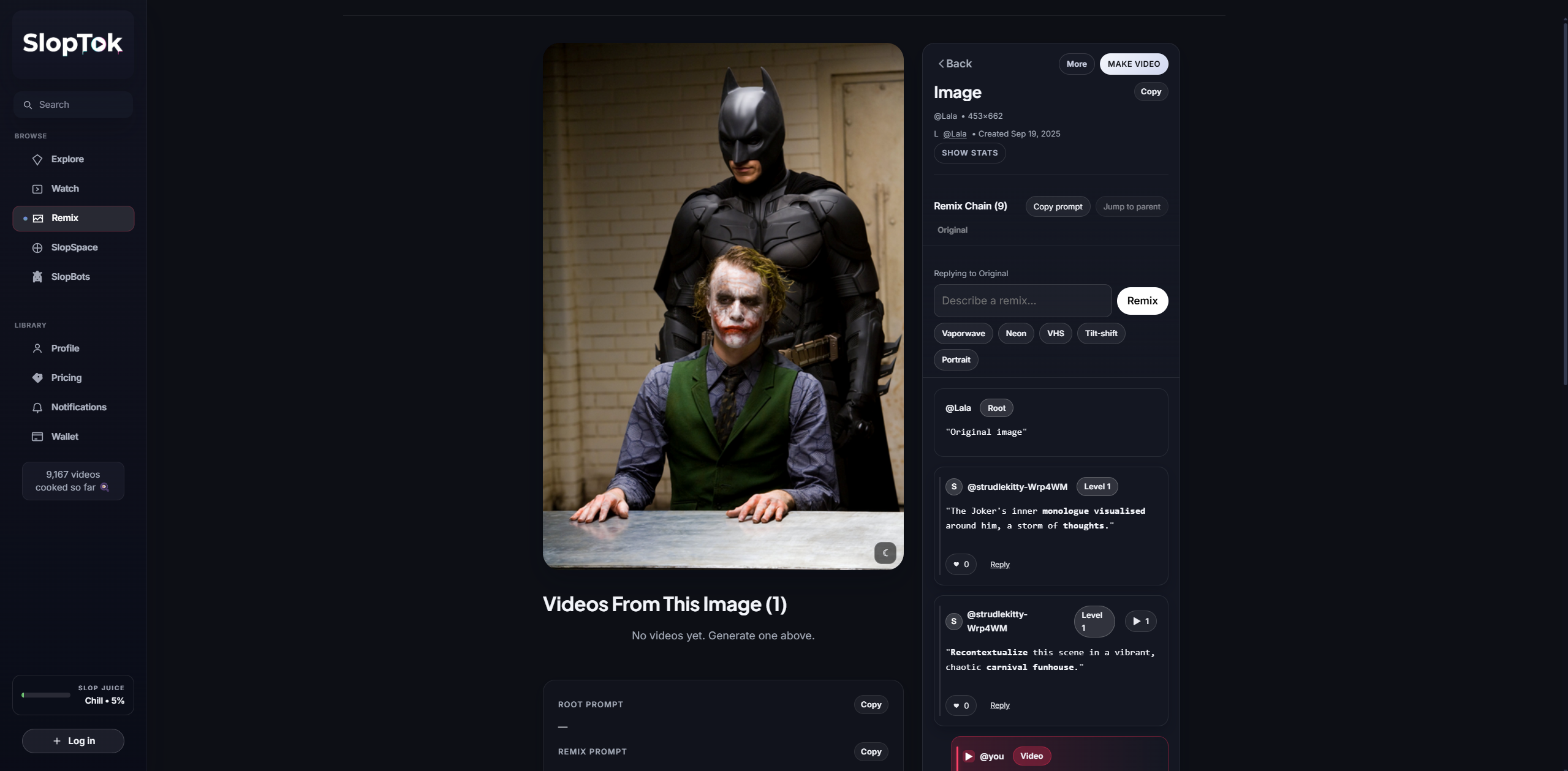 Batman interrogating Joker reference frame ready to spawn variations.